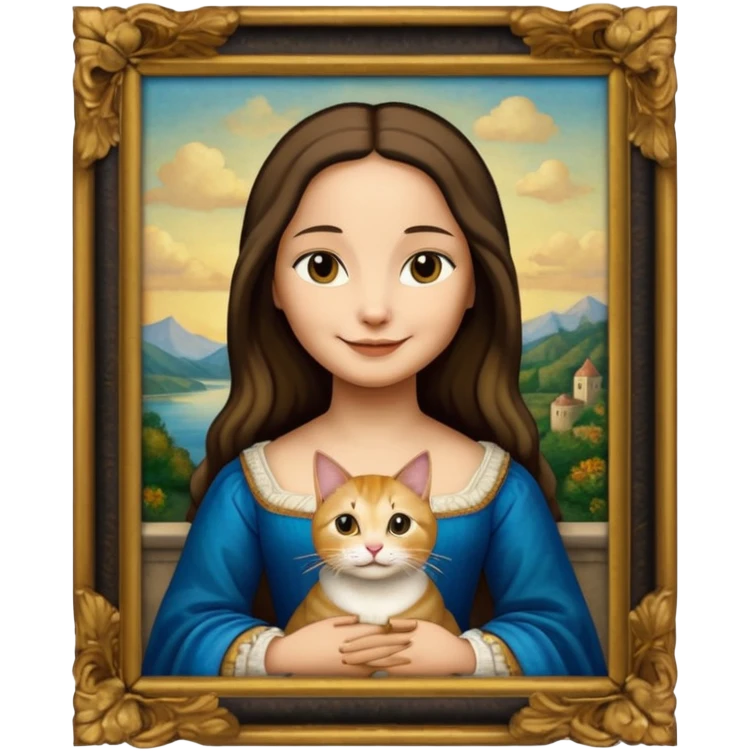 frame mona lisa, cat face emoji