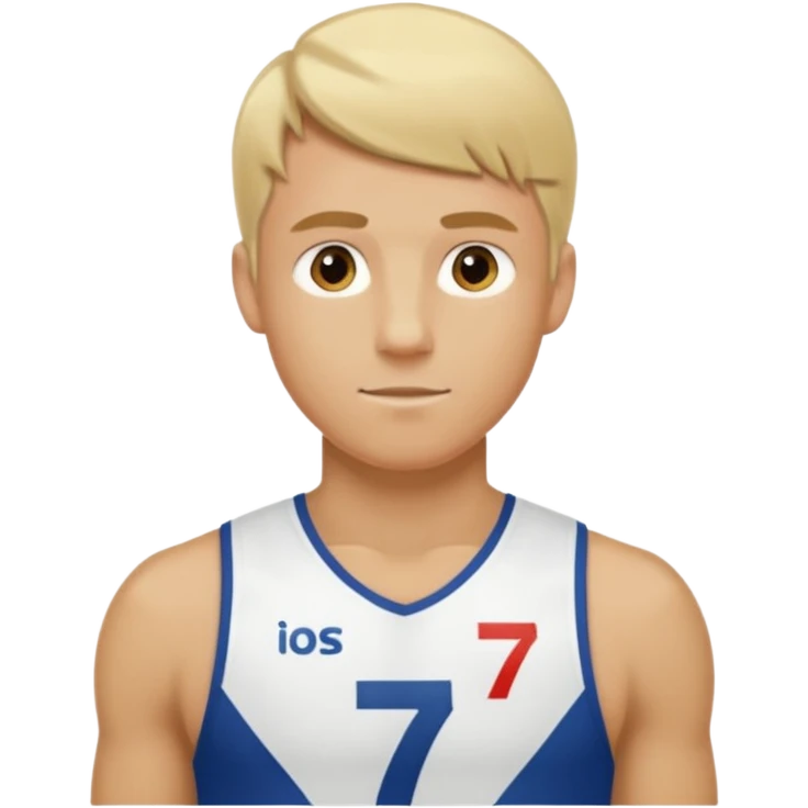 blonde man Number 7 Printed Athlete emoji