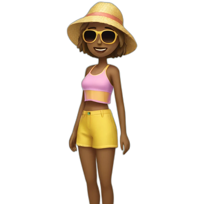 Chica en la playa emoji