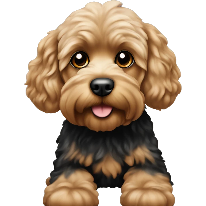 A black and tan cockapoo emoji