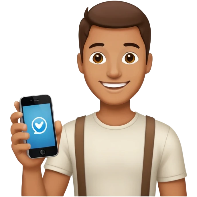 A man with his iphone emoji