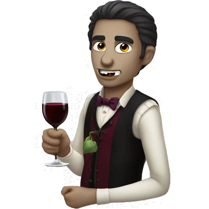 vampie drinking wine emoji