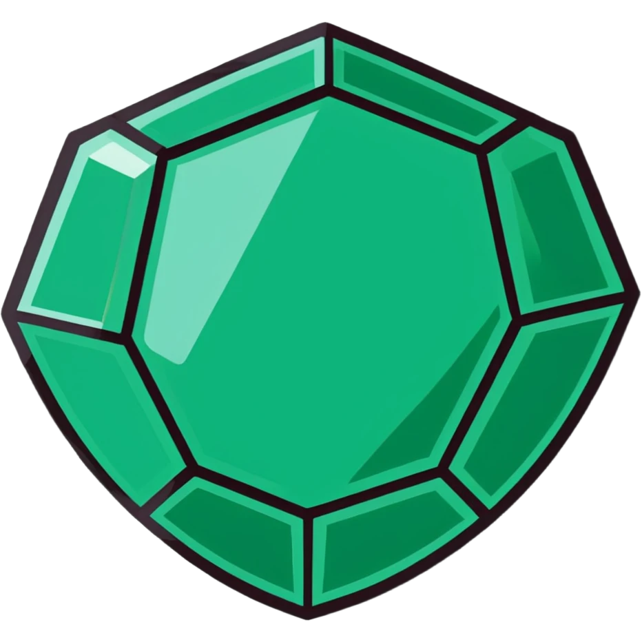 emerald gemstone with facets emoji
