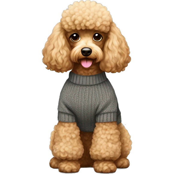 Miniature poodle Brown wearing a Pullover  emoji