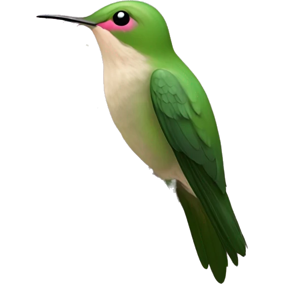 green hermit humingbird with pink flower emoji