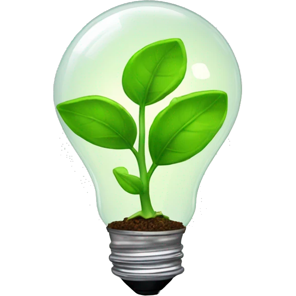 a plant sprout inside an idea lightbulb emoji