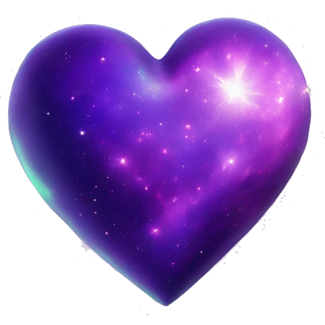green and purple galaxy heart emoji