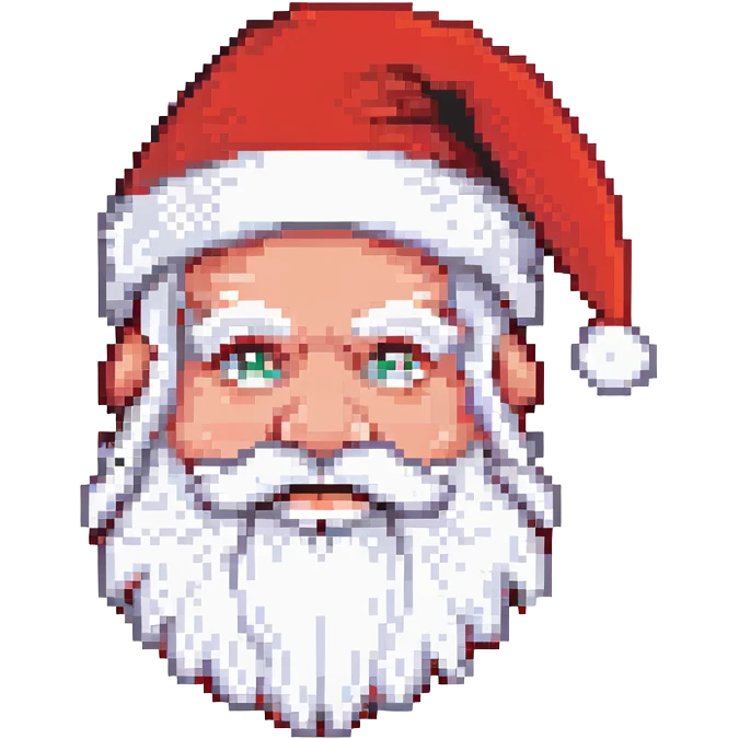 Santa Claus head with white beard and red hat emoji