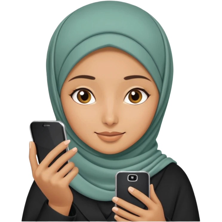 hijabi girl and smart phone emoji