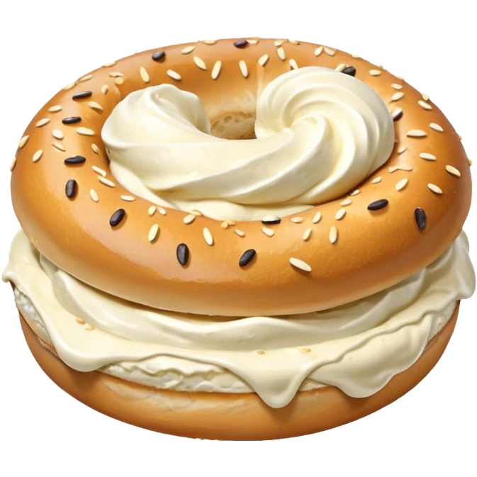  🥯 realistic with ice cream inside emoji