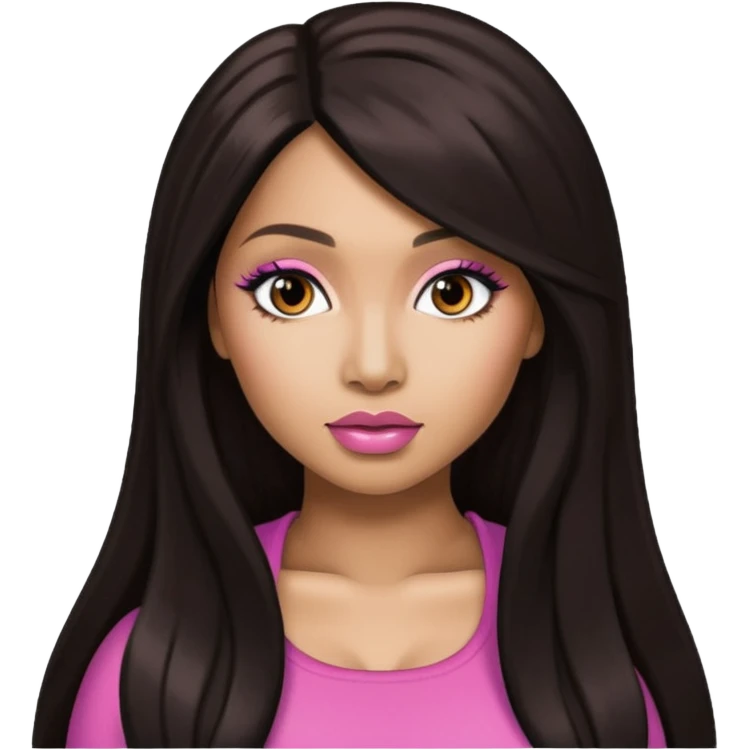 Nicki Minaj with long dark brown hair emoji