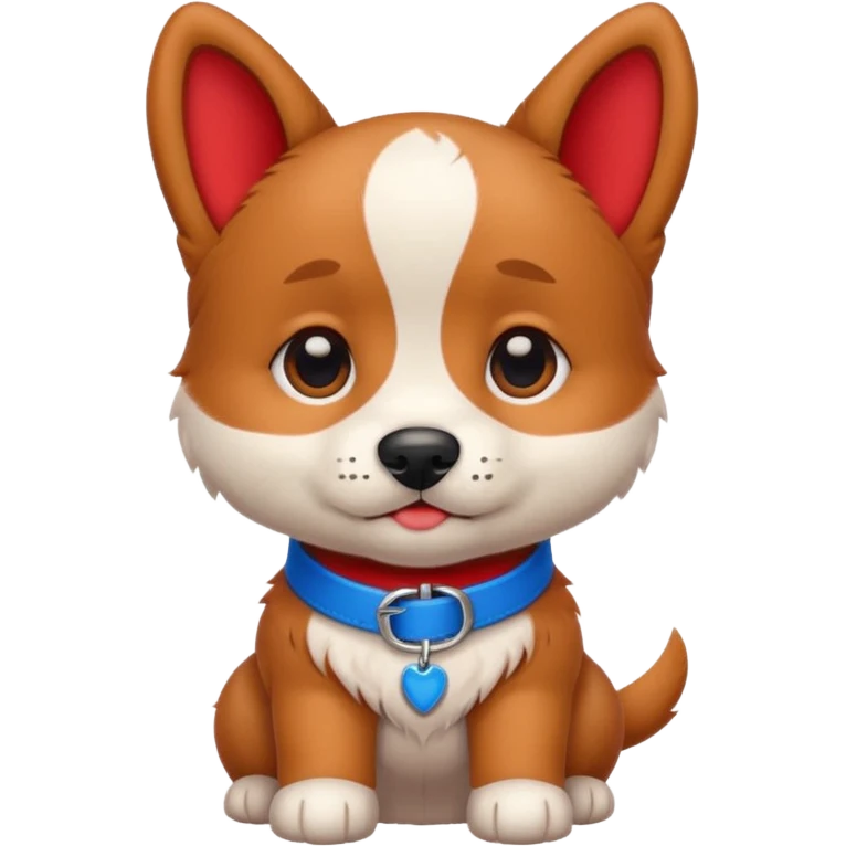 puppy dog redblue emoji