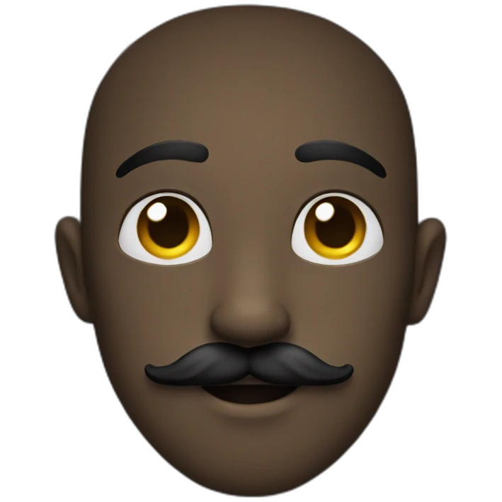 Un chat avec une moustache noire emoji