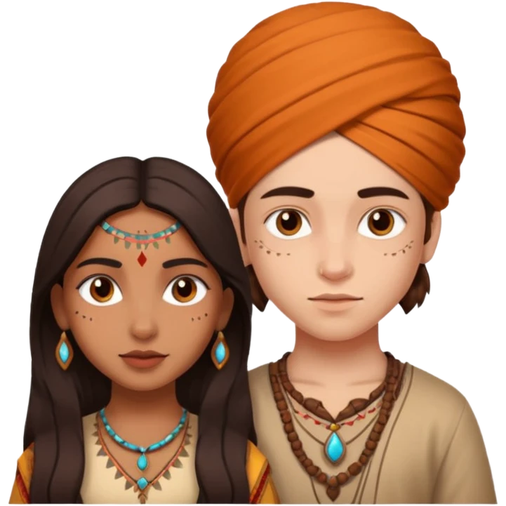 . The emoji is of Dylan Player (founder of emojis.com) who should have an existing emoji that highly details his face, and then with an Indian girl with an equivocally as detailed face. They should both look very realistic and use the existing image of DYLAN PLAYER, FOUNDER.  emoji