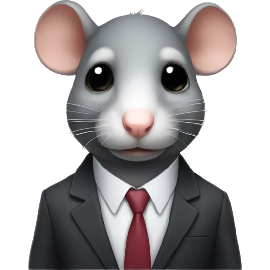 very sad rat wearing a suit  emoji