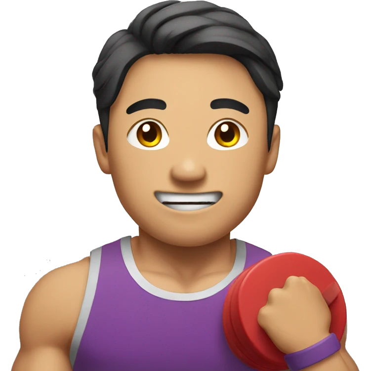 weightlifting asian guy  emoji