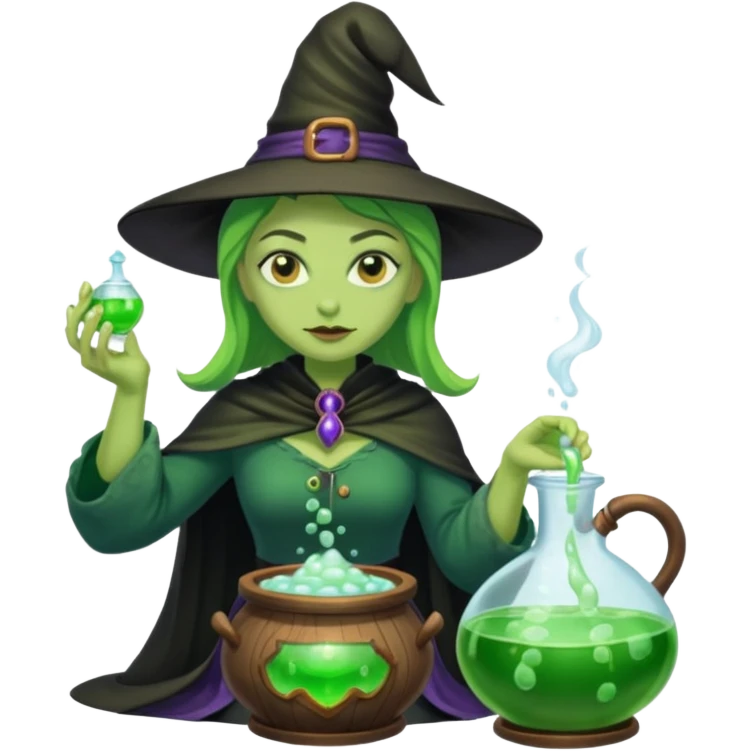 green witch cooking potion emoji