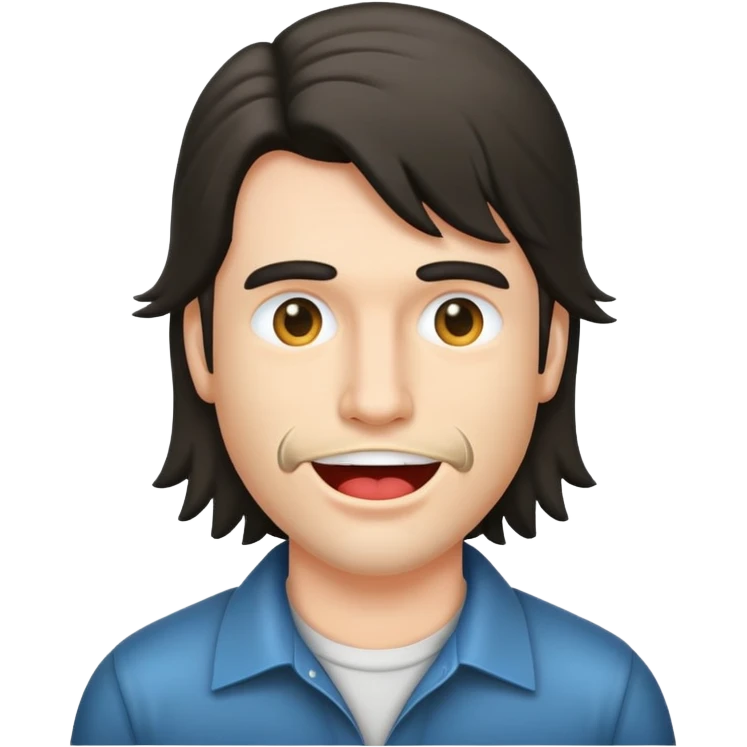 Person with mullet mewing  emoji