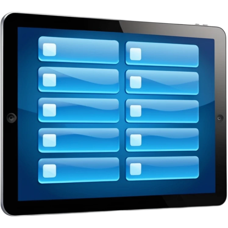 tablet with overlapping interface windows emoji
