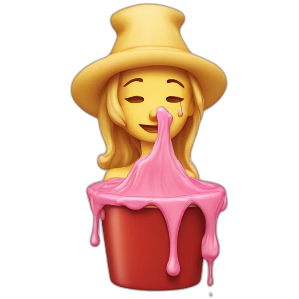 Wax lady melting slowly emoji