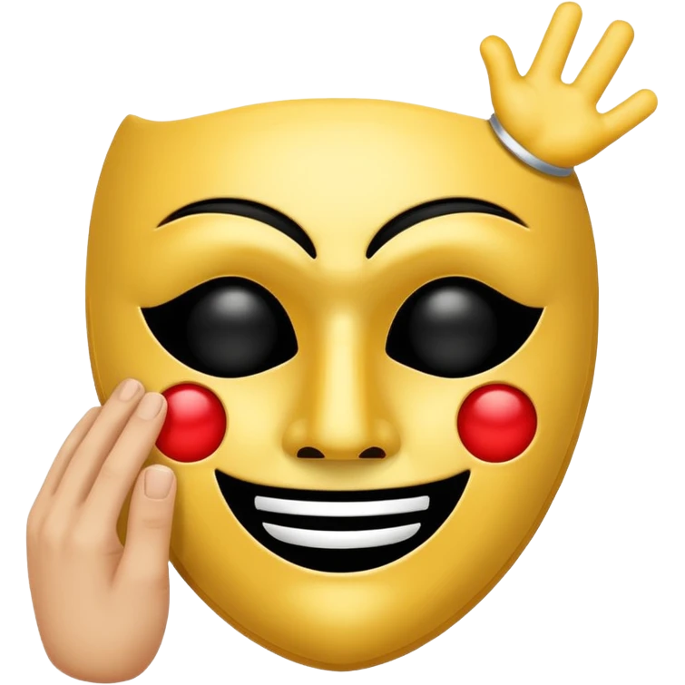 Fröhliche maske hand und trauriges Gesicht  emoji