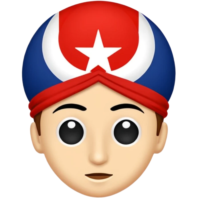 Mavi renkte üzerinde ay yıldız olan bayrak  emoji