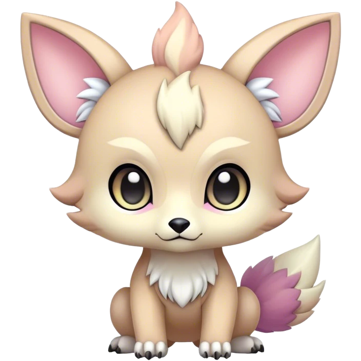 Adorable colorful chibi pastel edgy fantasy animal hybrid Fakemon full body, big Eyes emoji