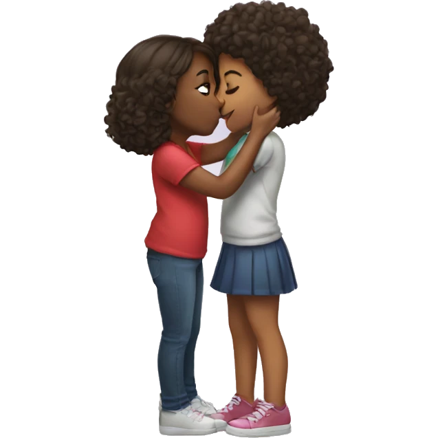 A girl kissing a girl emoji