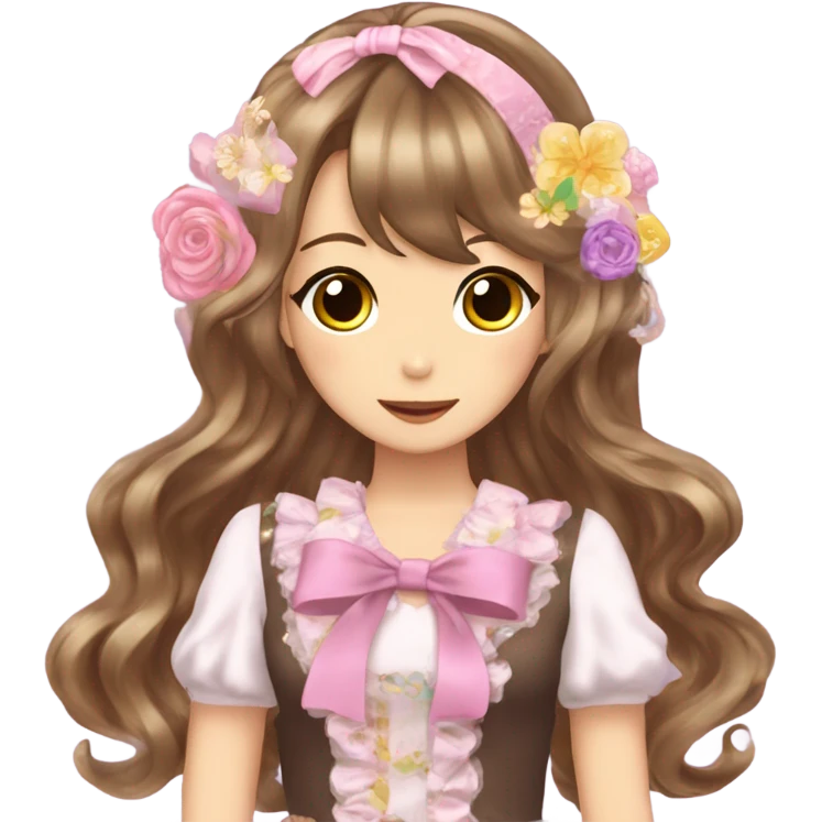 hime gyaru with brown hair emoji