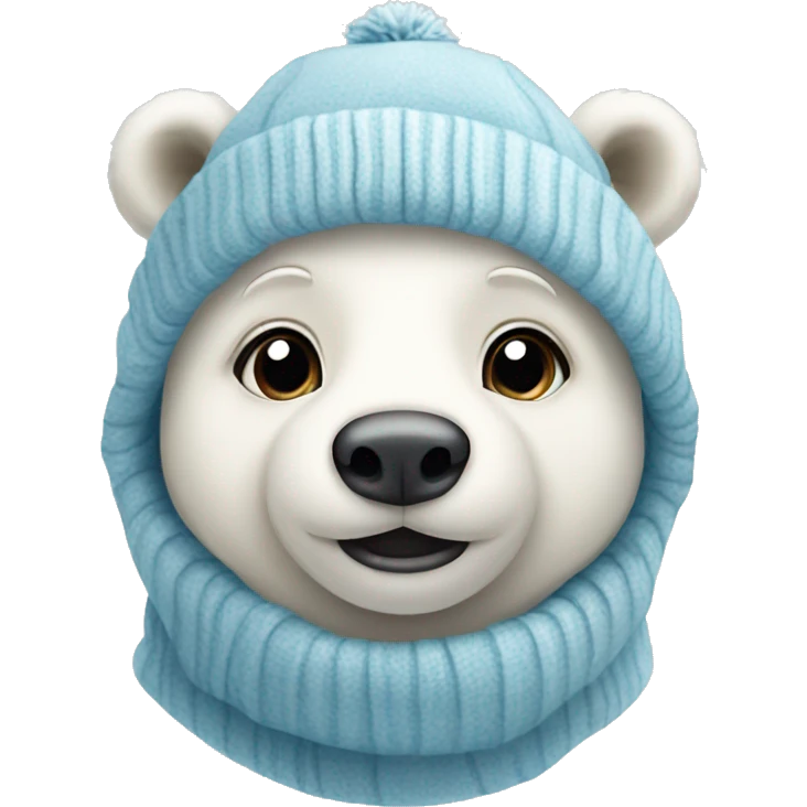 Cute Polar bear with a winter hat emoji