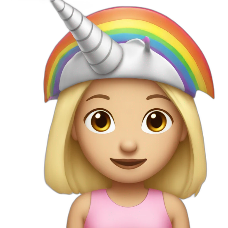 Girl-with-raibow-unicorn-hat emoji