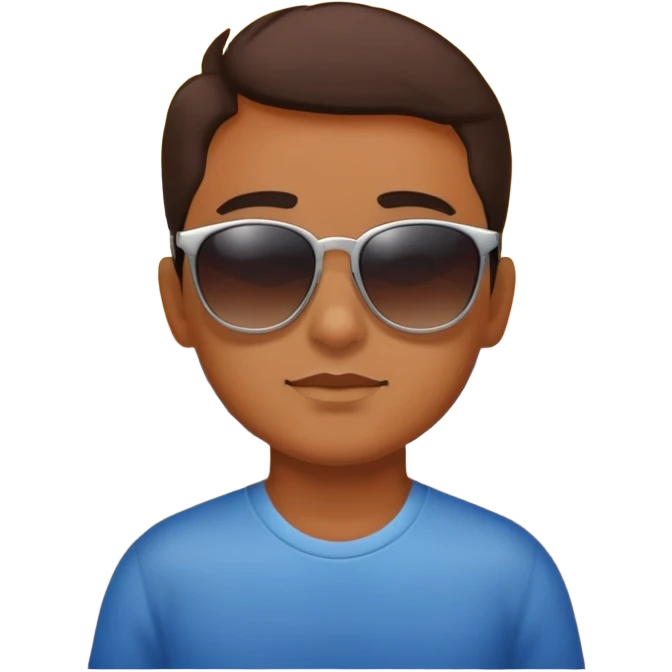 Me wearing a glass and looking at the dawn at the beach emoji