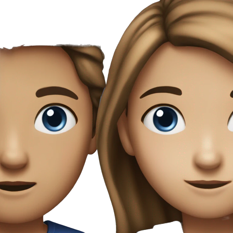 Distance between girl and boy. They both have fake brown hair but boy has hazel eyes and girl dark blue eyes  emoji