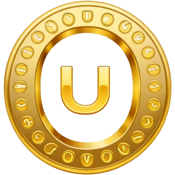 LA LETRA U DENTRO DE UN CIRCULO DORADO emoji
