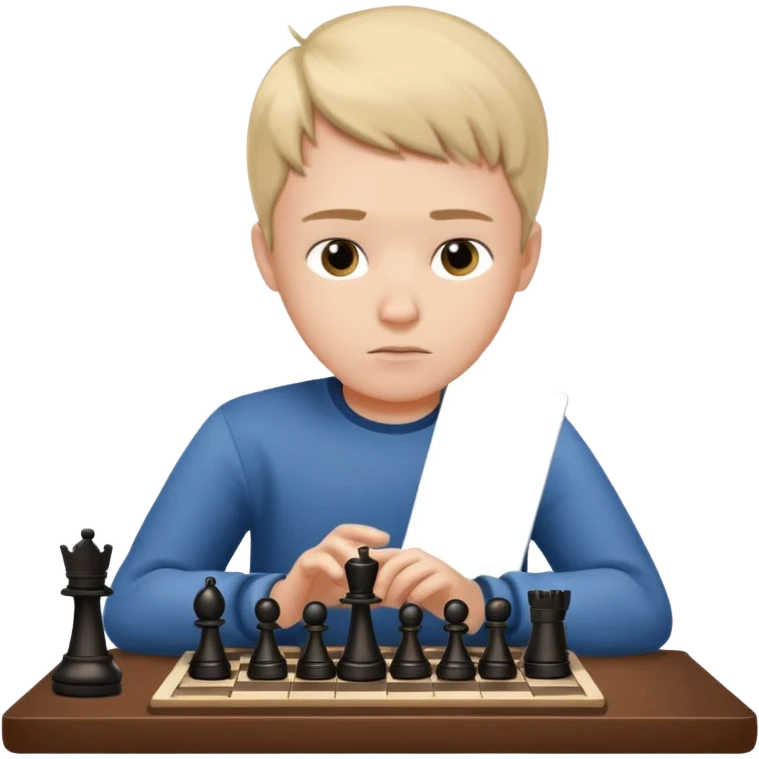 a boy that plays chess on his phone at english lesson emoji