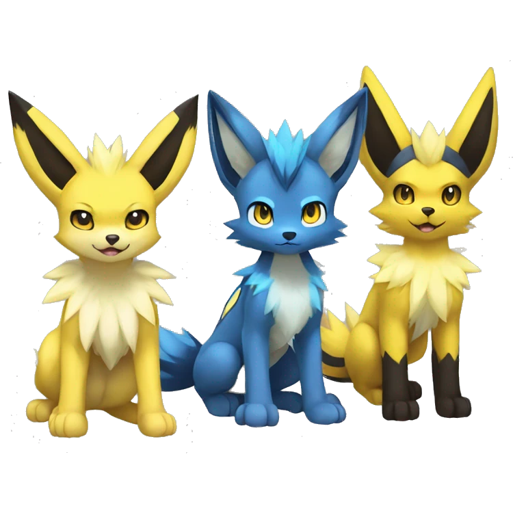 Lucario-Umbreon-Jolteon-Zeraora full body emoji
