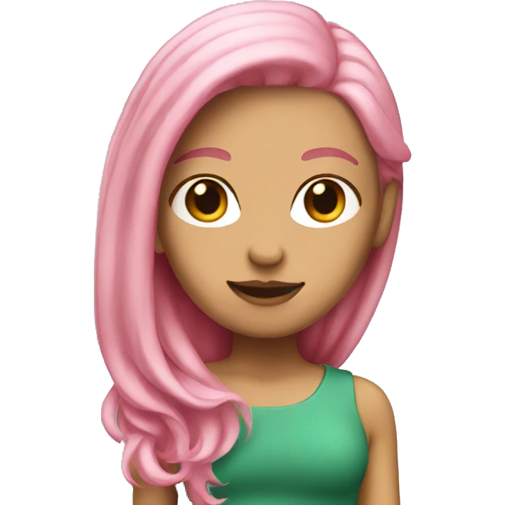 White Woman with half green hair and half pink hair emoji
