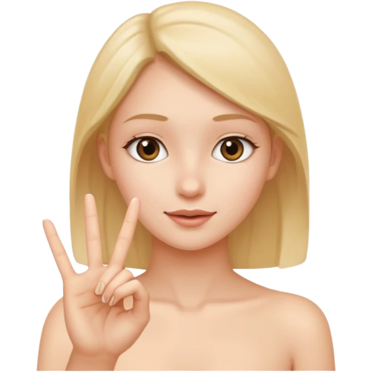 girl naked making a hand gesture to show that something is small emoji