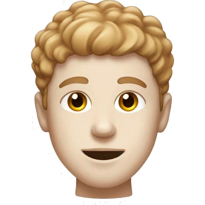 White boy with hazelnut eyesand hairs with a skincare mask on a face  emoji