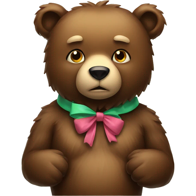 Bear with a bow emoji