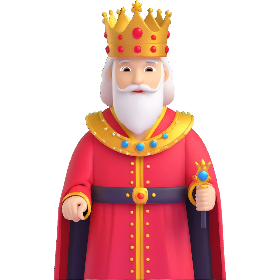 king with golden crown and red robe emoji