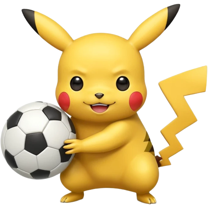 Pikachu playing football emoji