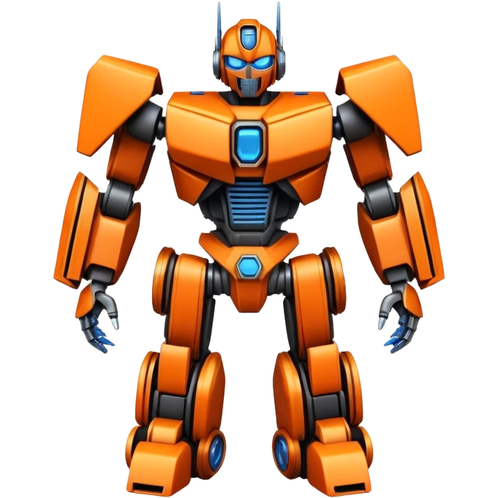 Transformer oranger and black with blue emoji