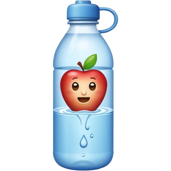 A water bottle emoji with the brand being *Apple Water* emoji