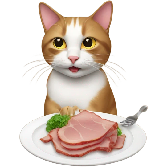 Cat eating ham in istanbul emoji