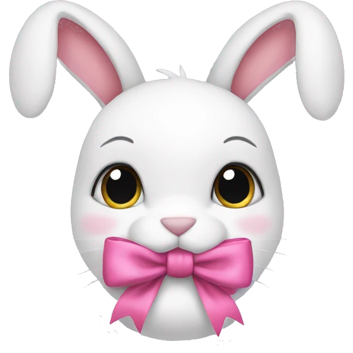 bunny wearing pink bow emoji