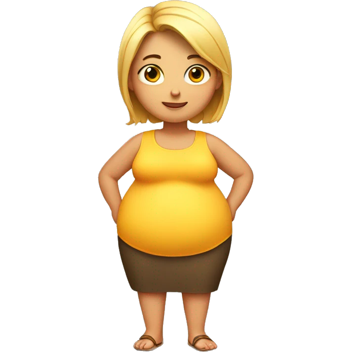 a girl with a big belly emoji