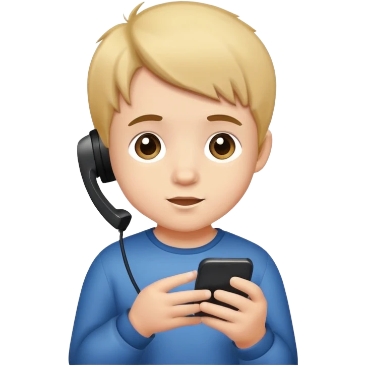 A cubby kid on is phone emoji