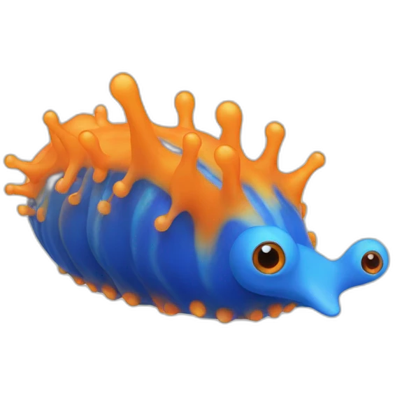 sea slug orange and blue emoji