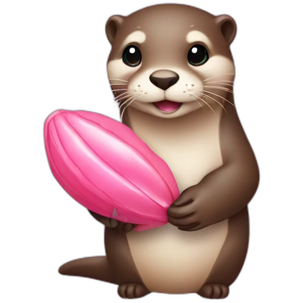 Otter holding a pink shell  emoji